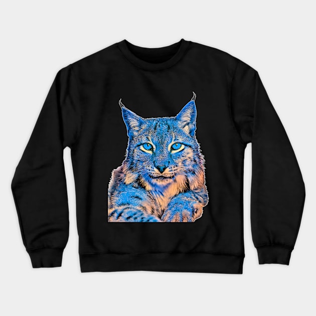 The lynx cat art a wild cat Crewneck Sweatshirt by UMF - Fwo Faces Frog